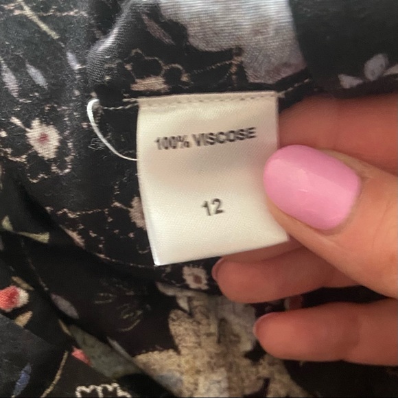 Nasty Gal Black Floral Off-Shoulder Dress Size 8 - Picture 15 of 16